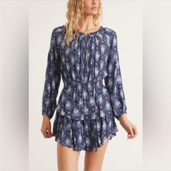 LOVESHACKFANCY Popover Floral Print Mini Blouson Dress Size L - Picture 2 of 9